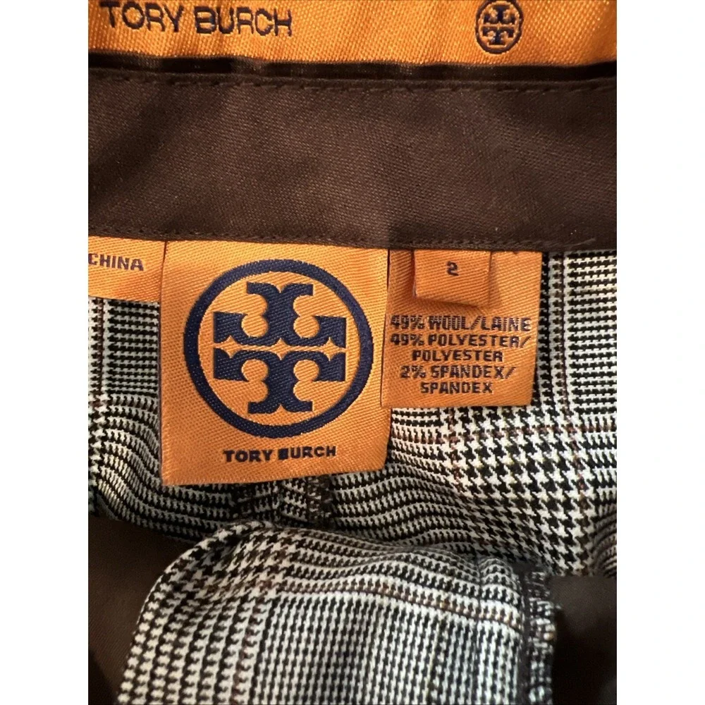 Women's Tory Burch Pants Sz 2 SMALL Myahh Plaid Wide Leg  28